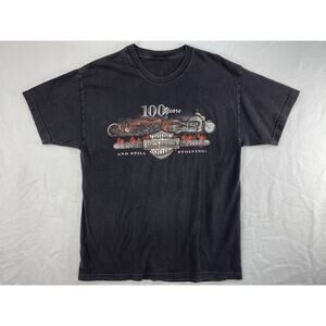 Harley Davidson Genuine Motorcycle 100 Years Logo Michigan City T-Shirt - Size L